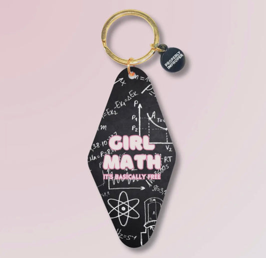 Girl math keychain