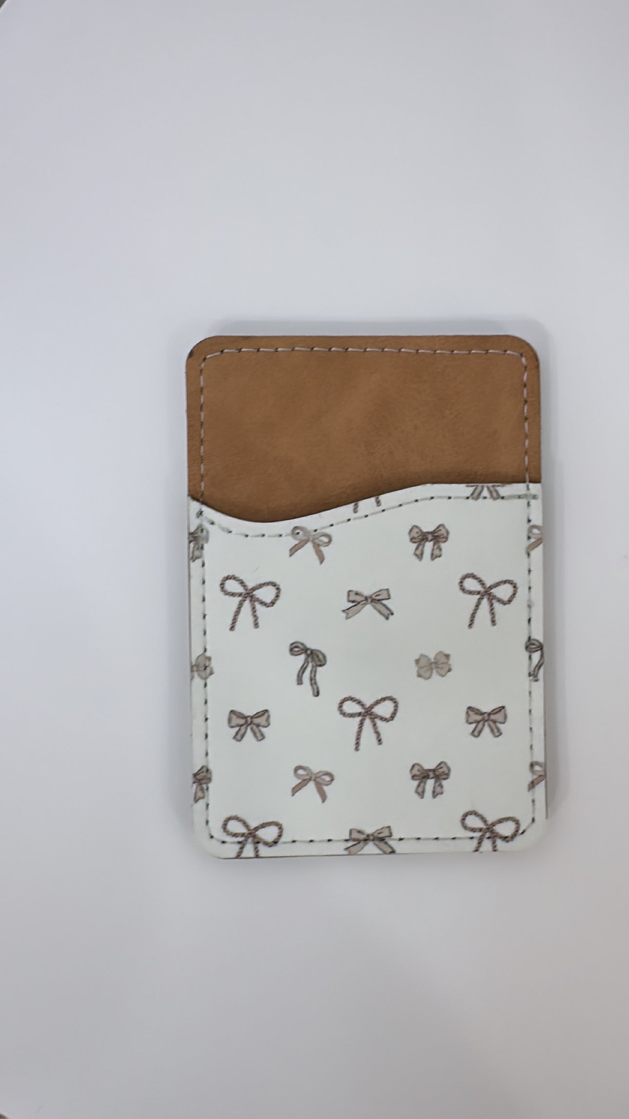 Beige Bow phone wallet